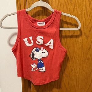 Peanuts cropped  Red Tank Top